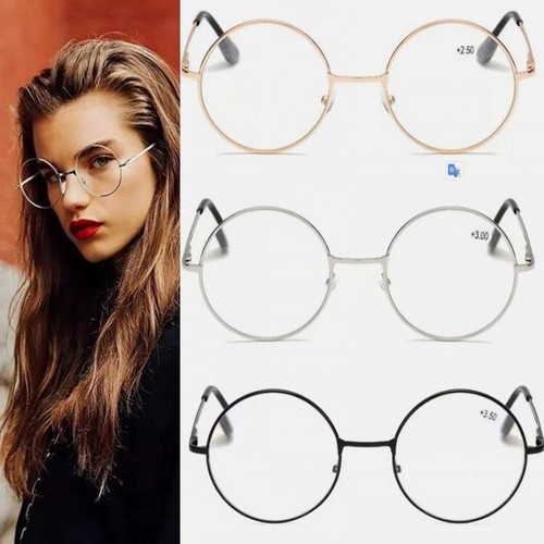 Retro runde lesebrille metall - runde,